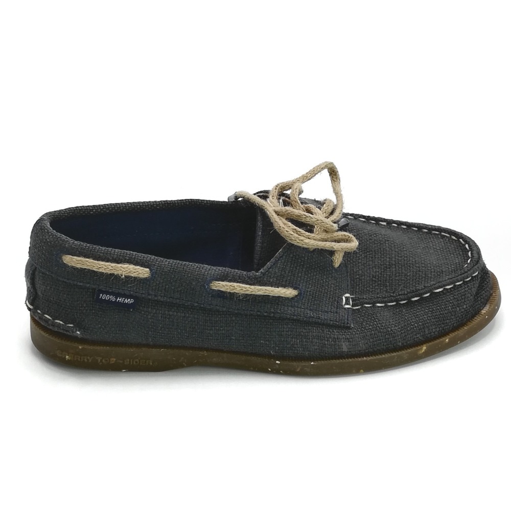 Sperry Top Sider Shoes Womens Boat Shoe Hemp Navy Blue 2 Eye Slip On Beach 5.5